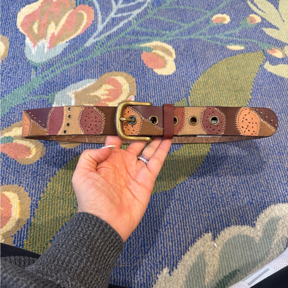 Boho leather belt